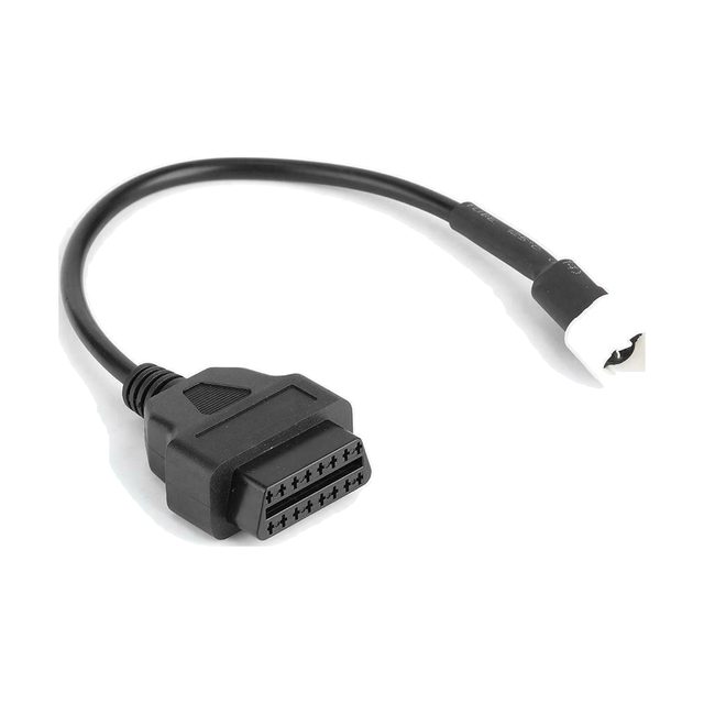 Cablu adaptor pentru motociclete Yamaha, cu conector alb cu 3 pini și mufă OBD2 neagră cu 16 pini