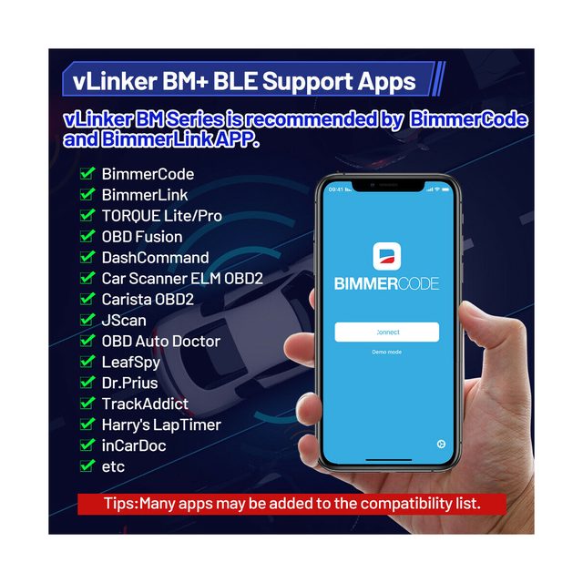 Material Vgate: aplicațiile indicate de producător pentru vLinker BM+