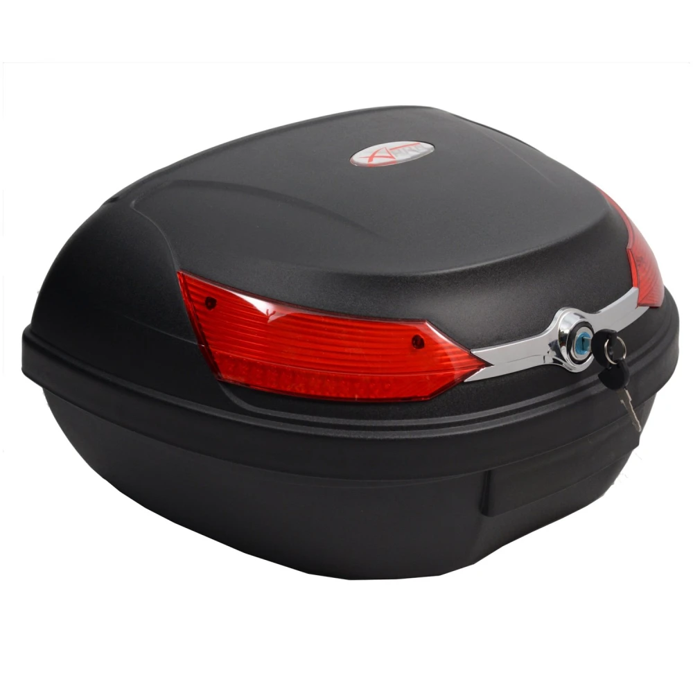 08018 Negru Universal Top Case Moto Scooter XXL 46 L pentru 2 Casti