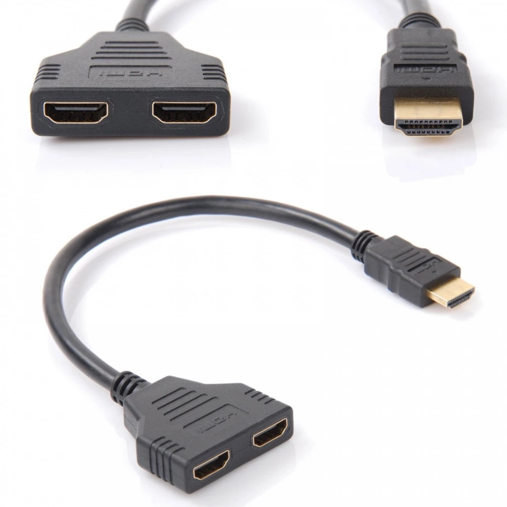 Adaptor HDMI tată la 2 ieșiri HDMI mamă splitter satkit