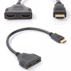 Adaptor HDMI tată la 2 ieșiri HDMI mamă splitter satkit
