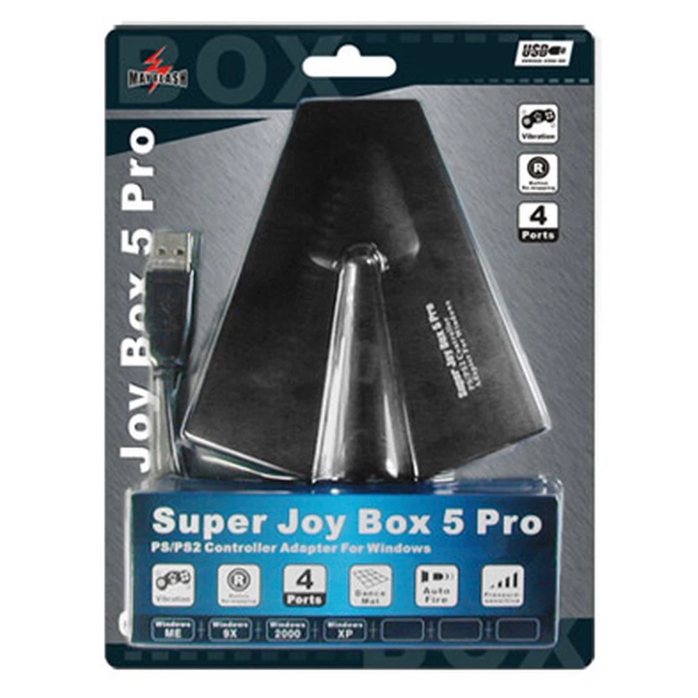 Adaptor Super Joybox 5 Pro PS2 la PC cu 4 pad-uri, compatibil Windows