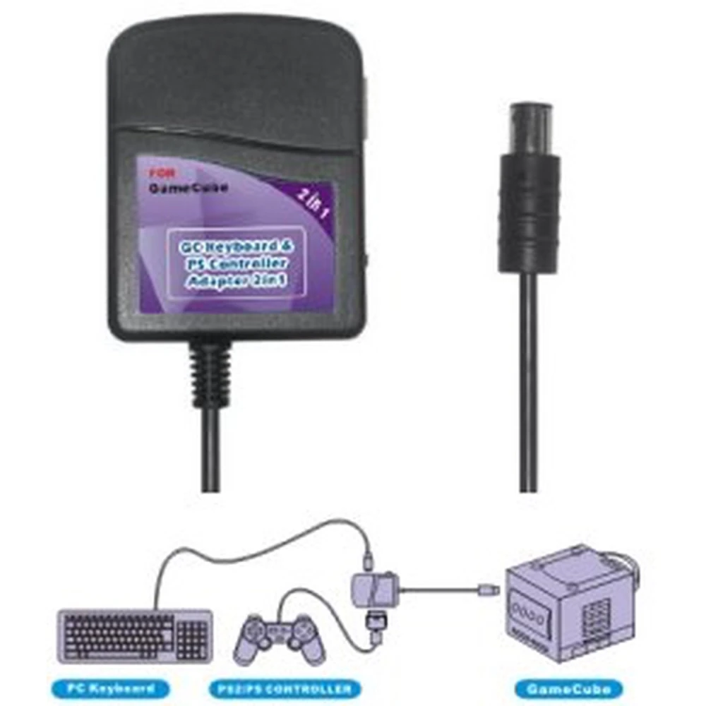 Adaptor tastatură + controller Ps2/Psx pentru Nintendo GameCube compatibil și funcțional