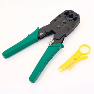 Cleste de sertizat WJ-315 multifuncționale pentru conectori 4P 6P 8P verde
