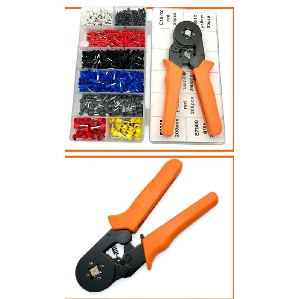 Cleste de sertizat cu terminale 0.25-10 mm² - kit de 1200 piese