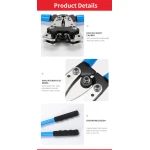Cleste de sertizat 6-50mm² cu mânere antiderapante și rotație reglabilă