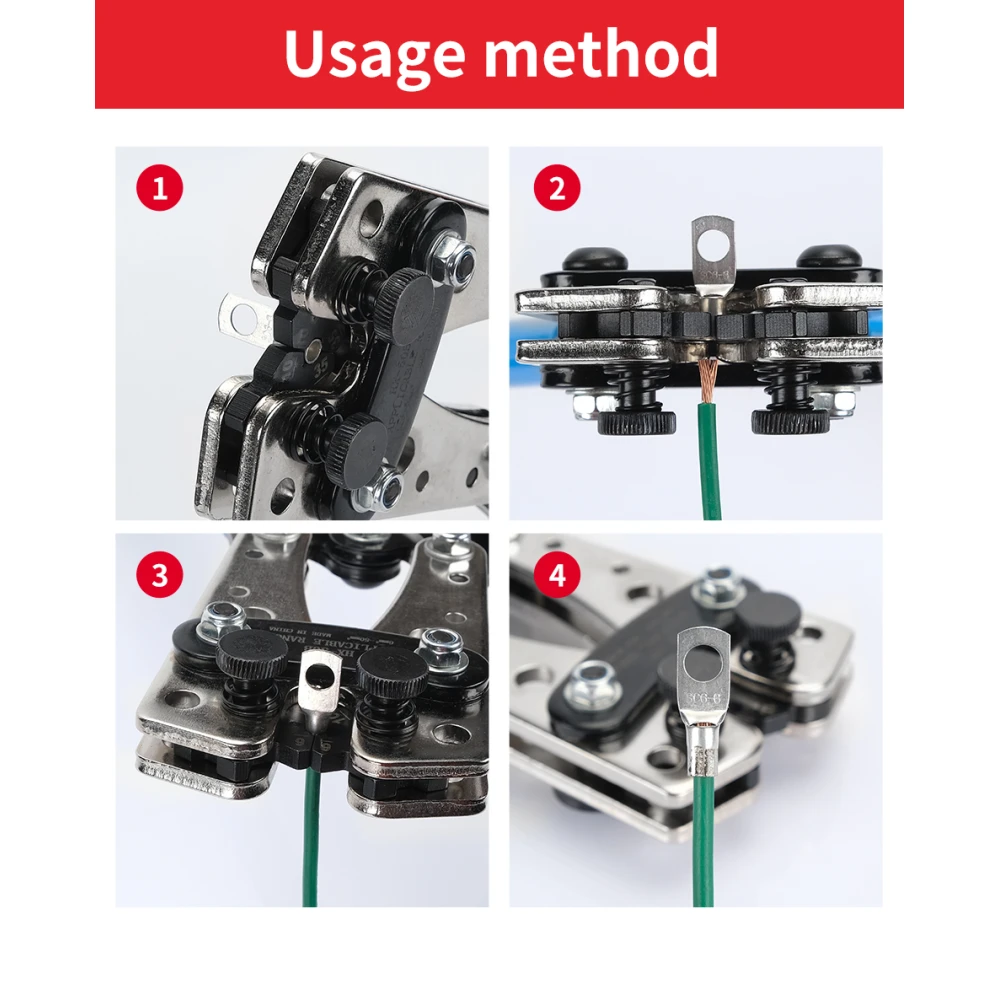 Cleste de sertizat 6-50mm² cu mânere antiderapante și rotație reglabilă