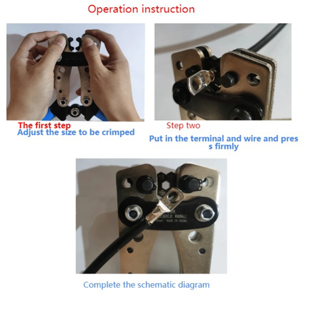 Cleste de sertizat 6-50mm² cu mânere antiderapante și rotație reglabilă