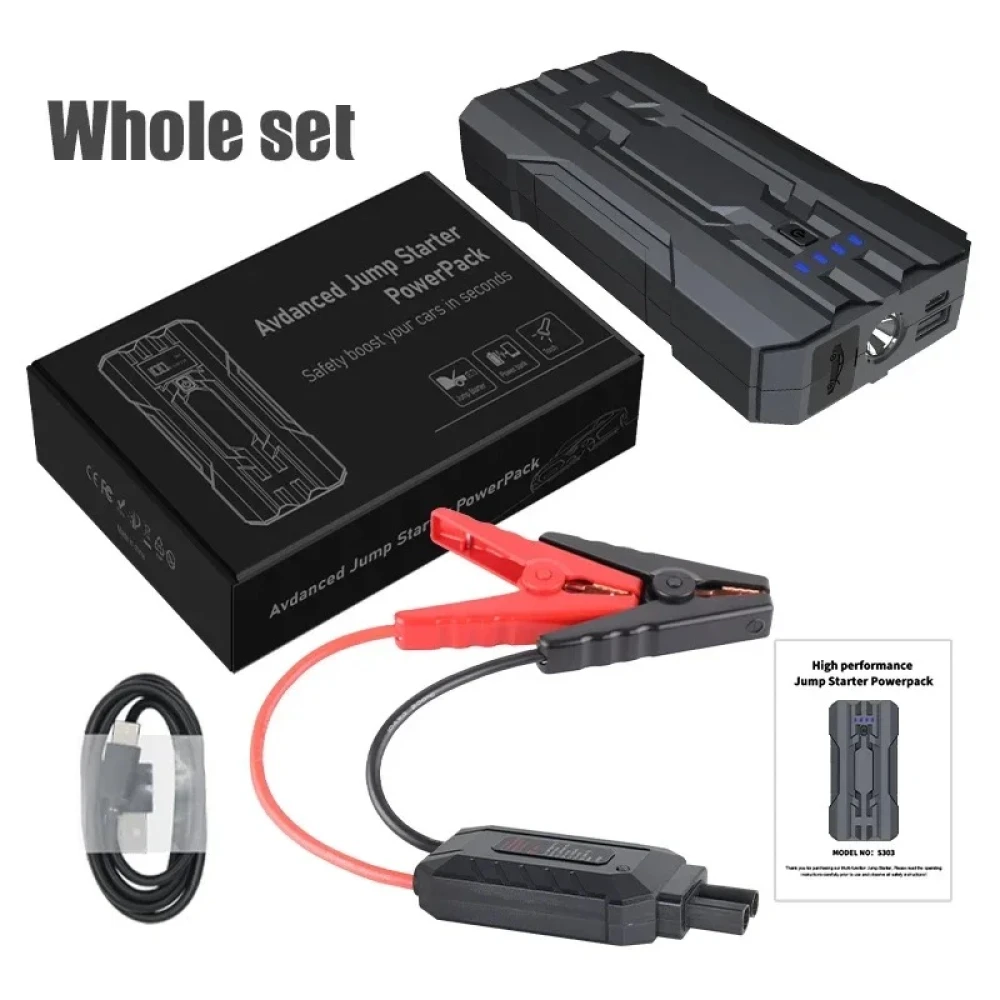 Pornitor auto 8000mAh Jumpstarter S301 compact și sigur cu lanternă LED SOS