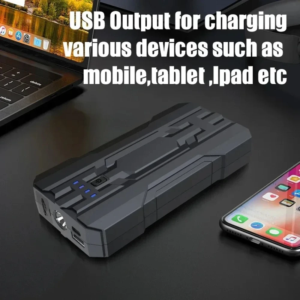Pornitor auto 8000mAh Jumpstarter S301 compact și sigur cu lanternă LED SOS