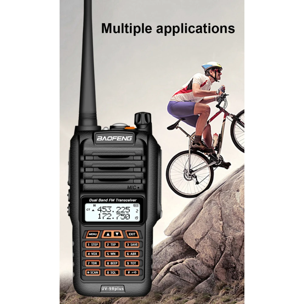 Baofeng UV9R Plus walkie-talkie de rază lungă cu 160 canale VHF/UHF