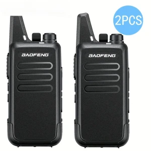 Baofeng Walkie Talkie T20 Reîncărcabil - Pachet de 2 Bucăți cu Căști Tip In-Ear