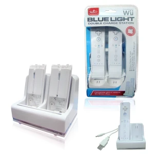 satkit Stație de încărcare Wii Remote pentru 2 controllere cu baterie reîncărcabilă și stație duală