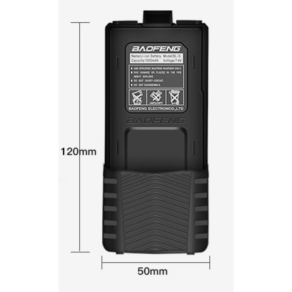 Bateria Baofeng UV-5R 3800mAh 7.4V en detalle lateral