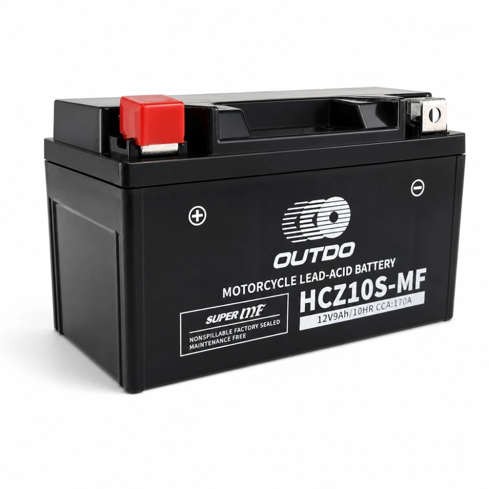 Baterie Moto AGM 12V 9Ah OUTDO HCZ10S-MF - Compatibil Yuasa YTZ10S(-BS) / GTZ10S / ETZ10S