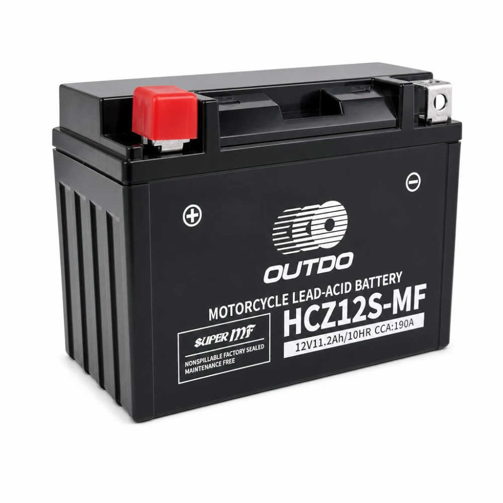 Baterie Moto AGM 12V 11.2Ah OUTDO HCZ12S-MF - Compatibilă Yuasa YTZ12S(-BS) / GTZ12S / ETZ12S