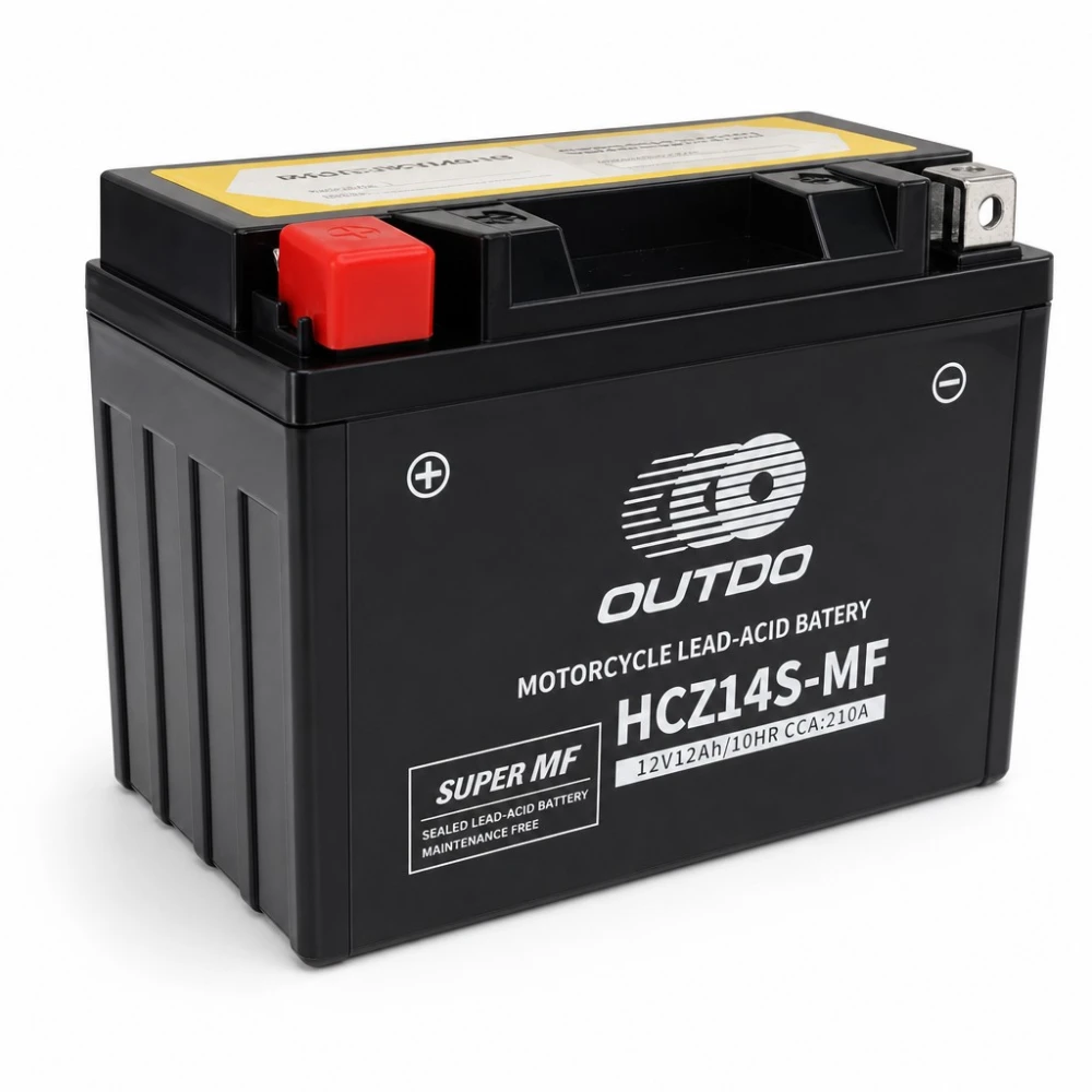 Baterie Moto AGM 12V 12Ah OUTDO HCZ14S-MF - Compatibil Yuasa YTZ14S(-BS) / GTZ14S / ETZ14S