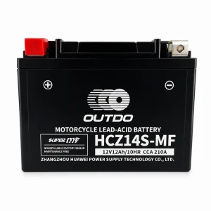 Baterie Moto AGM 12V 12Ah OUTDO HCZ14S-MF - Compatibil Yuasa YTZ14S(-BS) / GTZ14S / ETZ14S