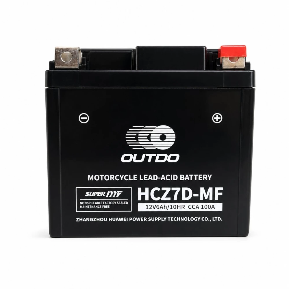 Baterie Moto AGM 12V 6Ah OUTDO HCZ7D-MF - Compatibil Yuasa YTZ7S-BS / GTZ7S / ETZ7S