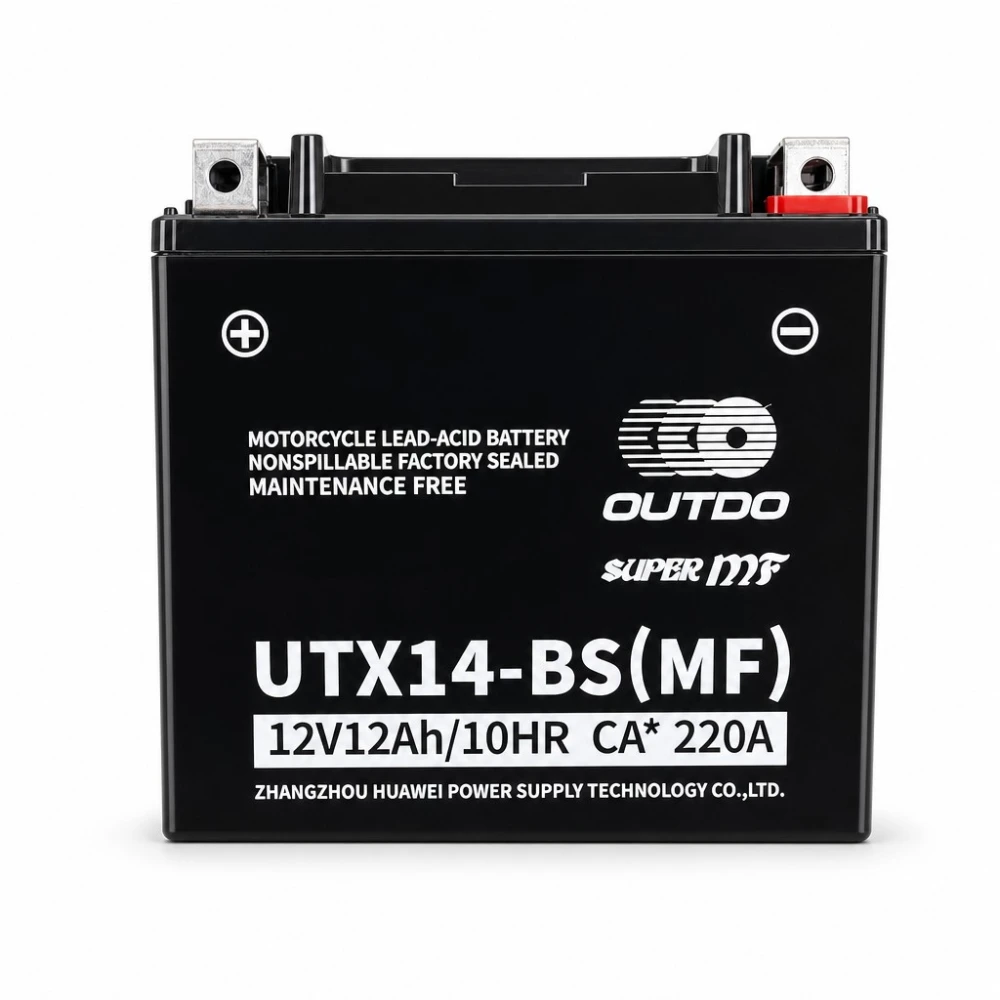 Baterie Moto AGM 12V 12Ah OUTDO UTX14-BS(MF) - Compatibil Yuasa YTX14-BS / GTX14-BS / ETX14-BS