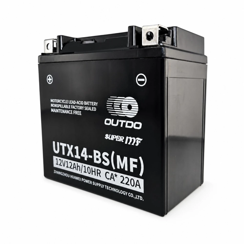 Baterie Moto AGM 12V 12Ah OUTDO UTX14-BS(MF) - Compatibil Yuasa YTX14-BS / GTX14-BS / ETX14-BS