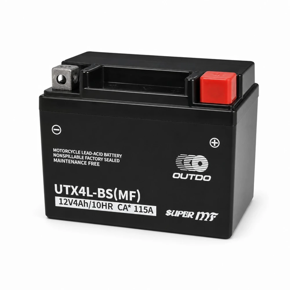 Baterie Moto AGM 12V 4Ah OUTDO UTX4L-BS(MF) - Compatibilă Yuasa YTX4L-BS / GTX4L-BS / ETX4L-BS