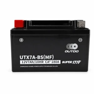 OUTDO Baterie Moto AGM 12V 7Ah OUTDO UTX7A-BS(MF) - Compatibilă Yuasa YTX7A-BS / GTX7A-BS / ETX7A-BS