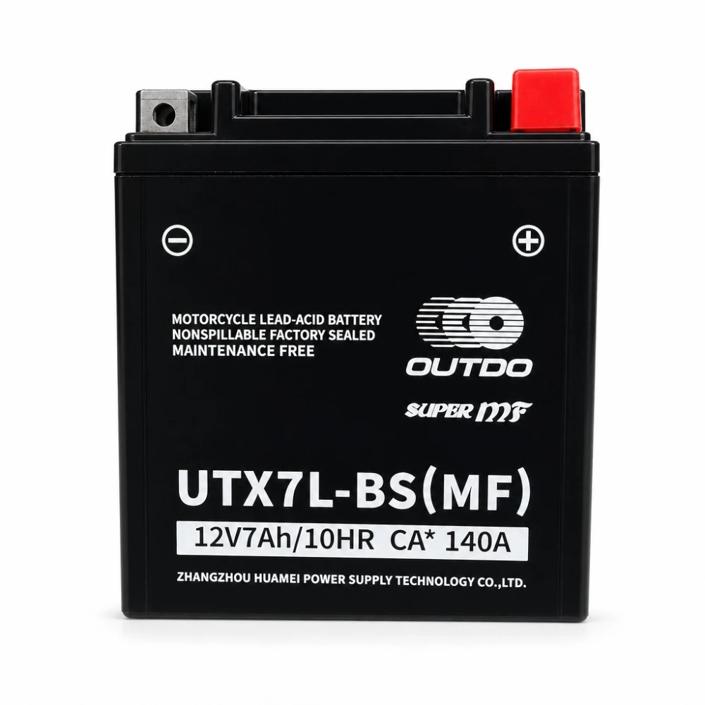 Baterie Moto AGM 12V 7Ah OUTDO UTX7L-BS(MF) - Compatibil Yuasa YTX7L-BS / GTX7L-BS / ETX7L-BS