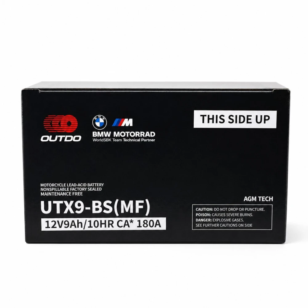 Baterie Moto AGM 12V 9Ah OUTDO UTX9-BS(MF) - Compatibil Yuasa YTX9-BS / GTX9-BS / ETX9-BS