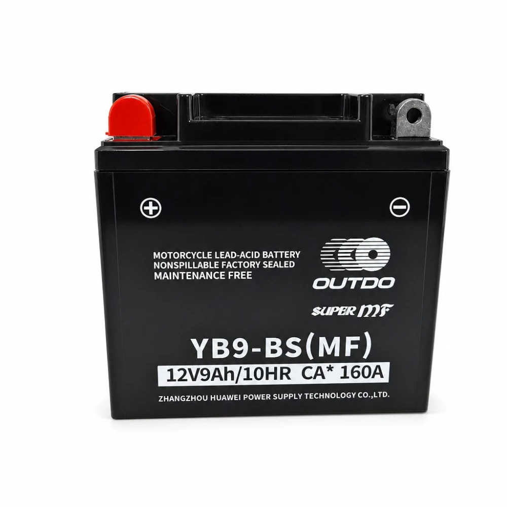 Baterie Moto AGM 12V 9Ah OUTDO YB9-BS(MF) - Compatibil Yuasa YB9-B / GS GM9Z-3B-1 / GS YB9-B / 12N9-4B-1 (flooded)
