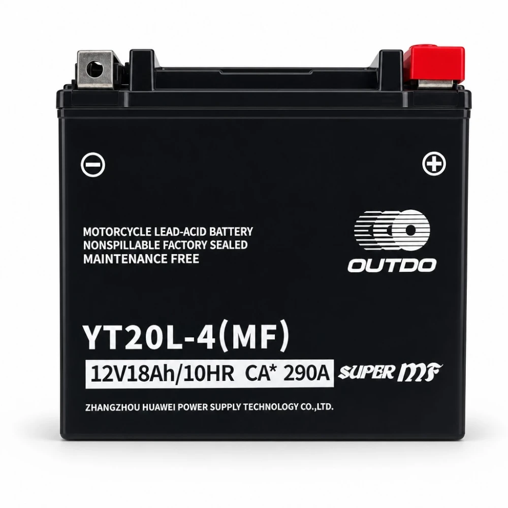 Baterie Moto AGM 12V 18Ah OUTDO YT20L-4(MF) - Compatibil Yuasa YTX20L-BS / GTX20L-BS / ETX20L-BS / Y50-N18L-A