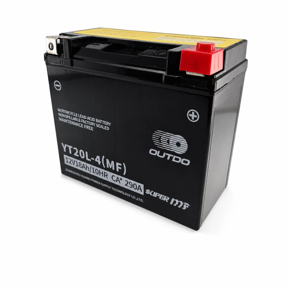 Baterie Moto AGM 12V 18Ah OUTDO YT20L-4(MF) - Compatibil Yuasa YTX20L-BS / GTX20L-BS / ETX20L-BS / Y50-N18L-A