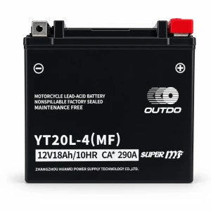 Baterie Moto AGM 12V 18Ah OUTDO YT20L-4(MF) - Compatibil Yuasa YTX20L-BS / GTX20L-BS / ETX20L-BS / Y50-N18L-A