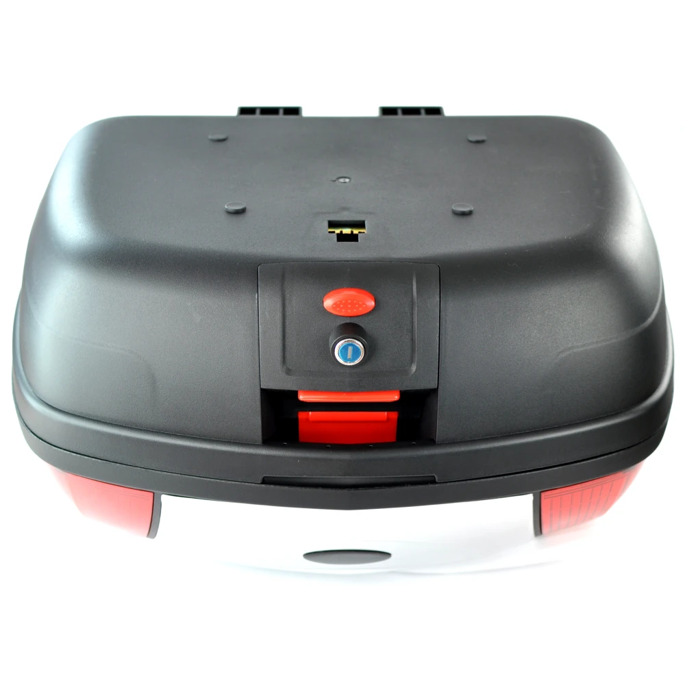 Top case moto 46 litri universal argintiu - pentru 2 casti cu incuietoare