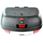 Top case moto 46 litri universal argintiu - pentru 2 casti cu incuietoare