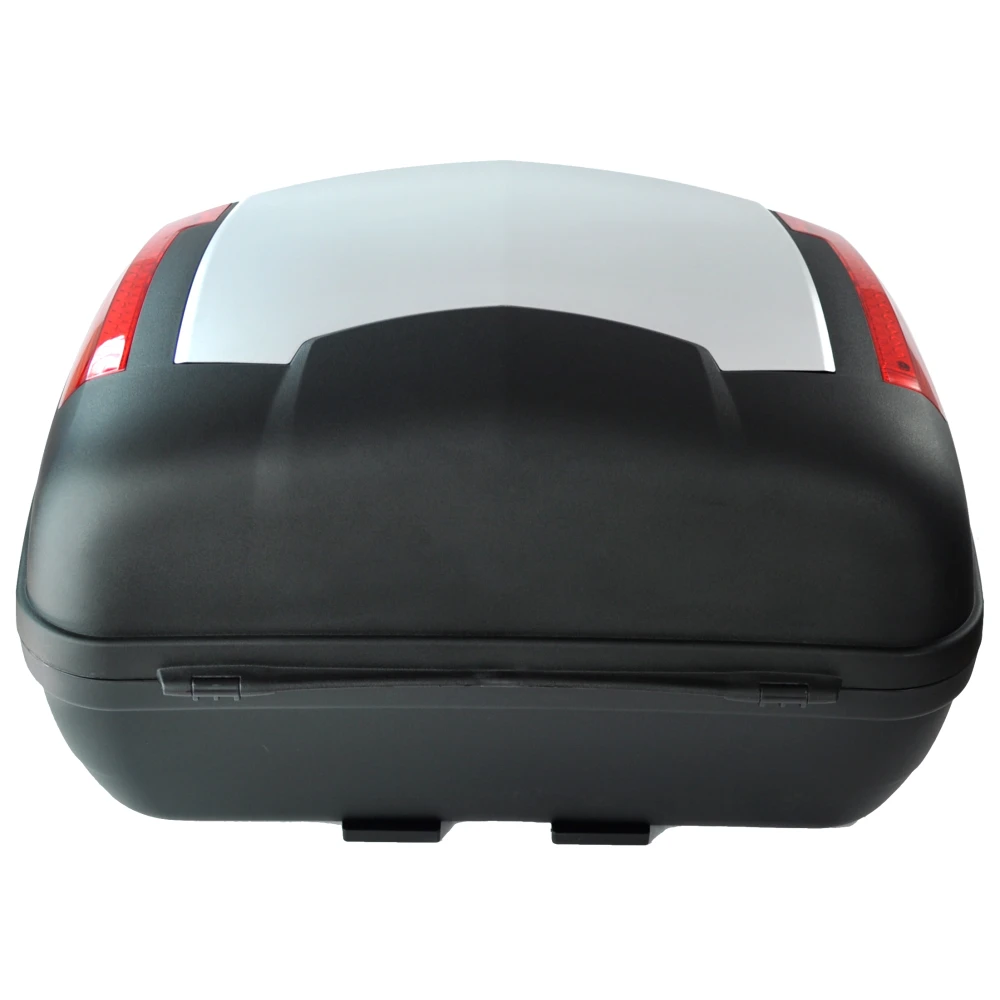 Top case moto 46 litri universal argintiu - pentru 2 casti cu incuietoare