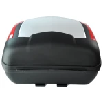 Top case moto 46 litri universal argintiu - pentru 2 casti cu incuietoare