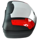 Top case moto 46 litri universal argintiu - pentru 2 casti cu incuietoare