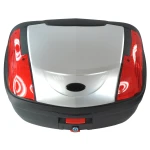 Top case moto 46 litri universal argintiu - pentru 2 casti cu incuietoare