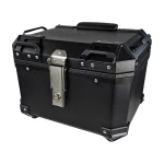 Top case moto universal 36L cu spătar lombar și carcasă pătrată din ABS negru