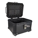 Top case moto universal 36L cu spătar lombar și carcasă pătrată din ABS negru