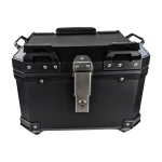 Top case moto universal 36L cu spătar lombar și carcasă pătrată din ABS negru