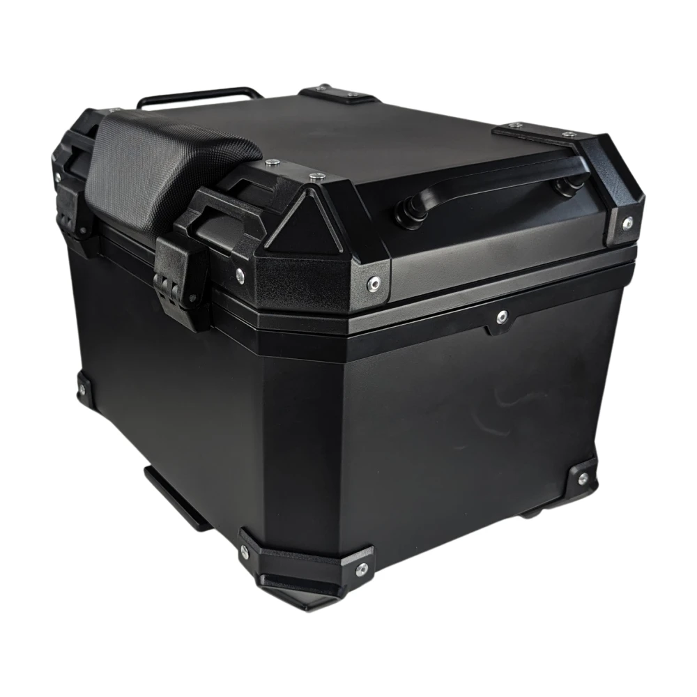 Top case moto universal 36L cu spătar lombar și carcasă pătrată din ABS negru