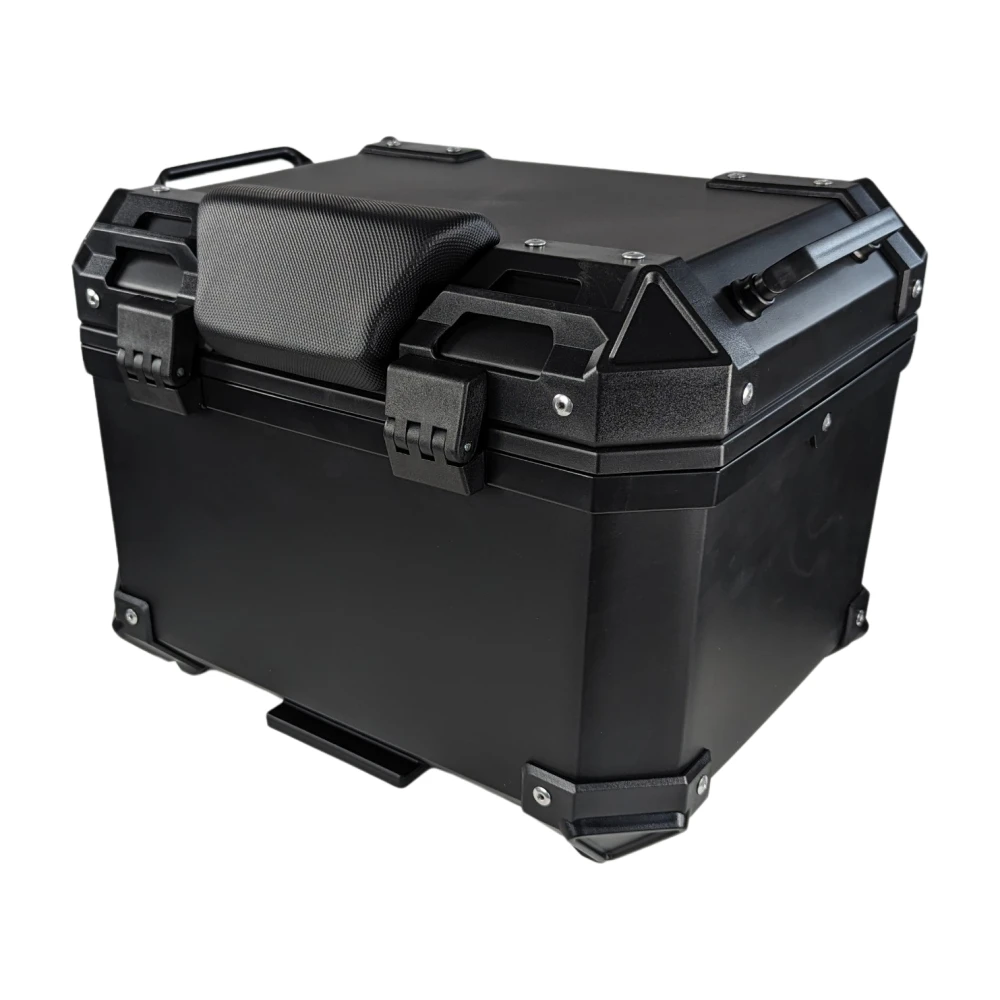 Top case moto universal 36L cu spătar lombar și carcasă pătrată din ABS negru