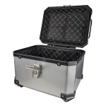 Top case universal moto 45L argintiu - cutie pătrată pentru 1 cască