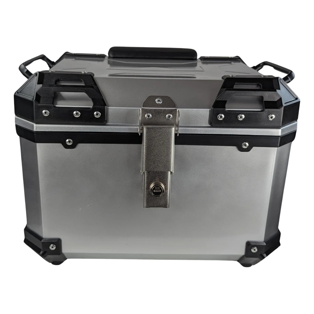 Top case universal moto 45L argintiu - cutie pătrată pentru 1 cască