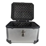 Top case universal moto 45L argintiu - cutie pătrată pentru 1 cască