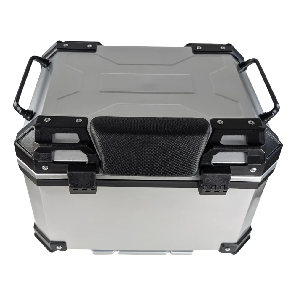 Top case universal moto 45L argintiu - cutie pătrată pentru 1 cască
