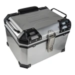 Top case universal moto 45L argintiu - cutie pătrată pentru 1 cască