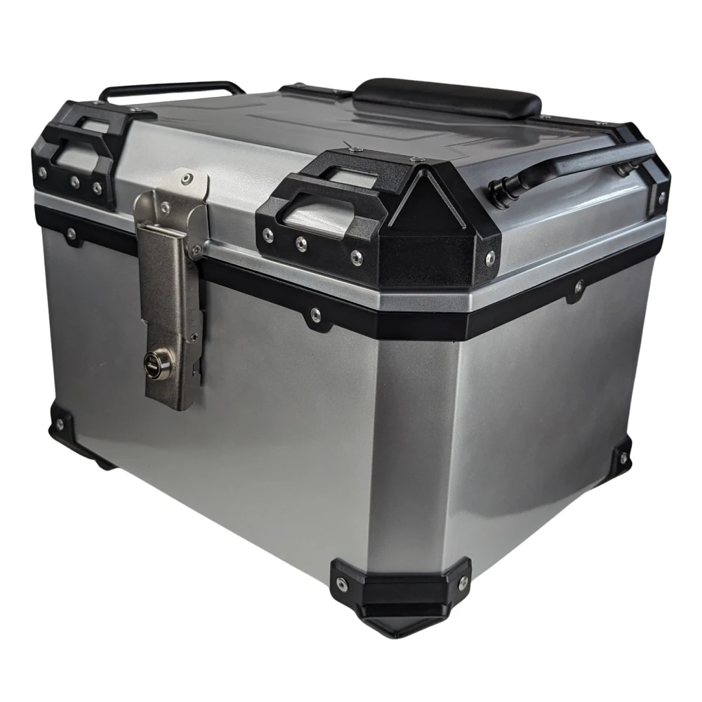 Top case universal moto 45L argintiu - cutie pătrată pentru 1 cască
